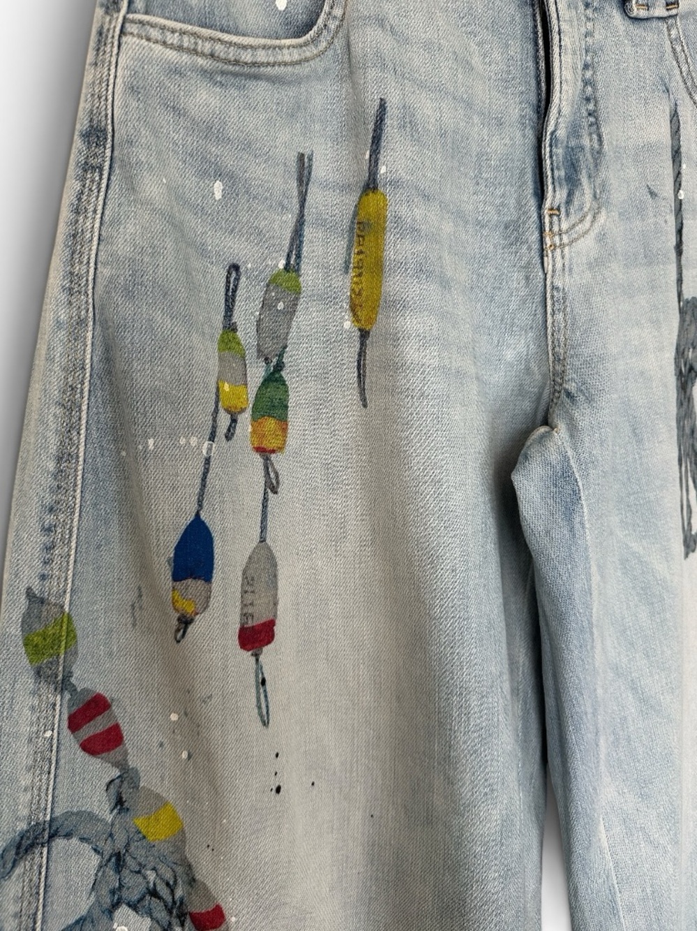 Anthropologie Pilcro Sailing Theme High-Rise Crop Tapered Carpenter Jeans - Picture 8 of 14